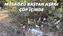 Musaözü göleti çevresi ormanlık alan çöp içinde