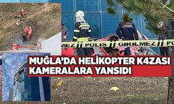 Muğla'da hastaneye çarpan helikopterin düşme anı