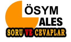 ALES soru ve cevapları - Ösym ALES sınavı sonuçları