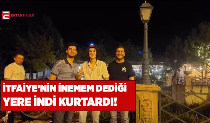 İtfaiyenin inemeyiz dediği yere Ali Osman Ovalı indi kediyi kurtardı