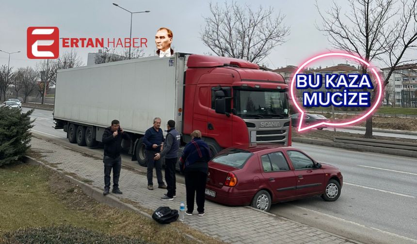 Eskişehir’de mucize trafik kazası